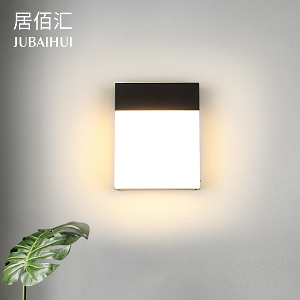 現代創意走廊過道陽臺庭院外圍墻方形LED壁燈