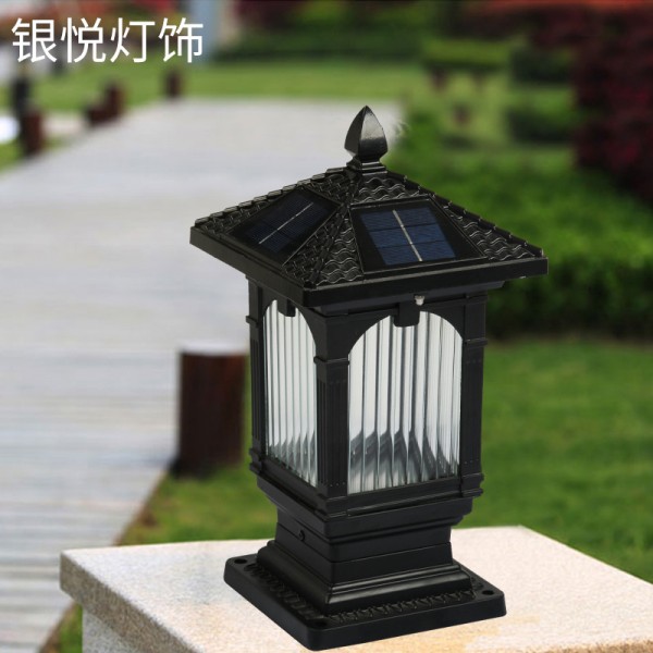 太陽能戶外柱頭燈，歐式柱頭燈，庭院墻頭燈
